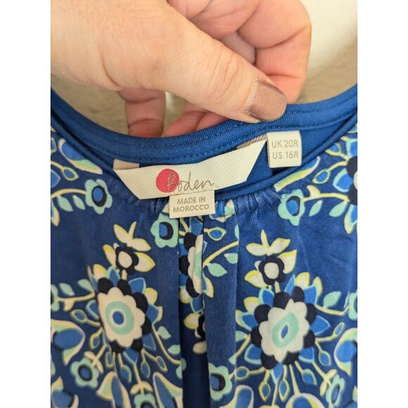 Boden Diana Royal Blue Floral Maxi Dress Sleeveless Size UK 20R/ US 16R - Picture 4 of 9